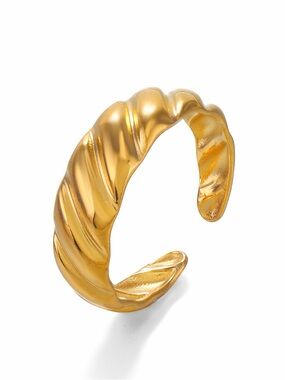 Gold Twisted Open Cuff Ring